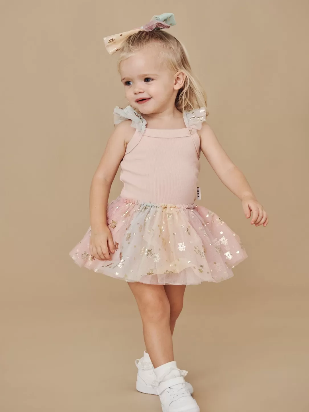 Angel Bear Frill Rib Ballet Onesie<Huxbaby Outlet