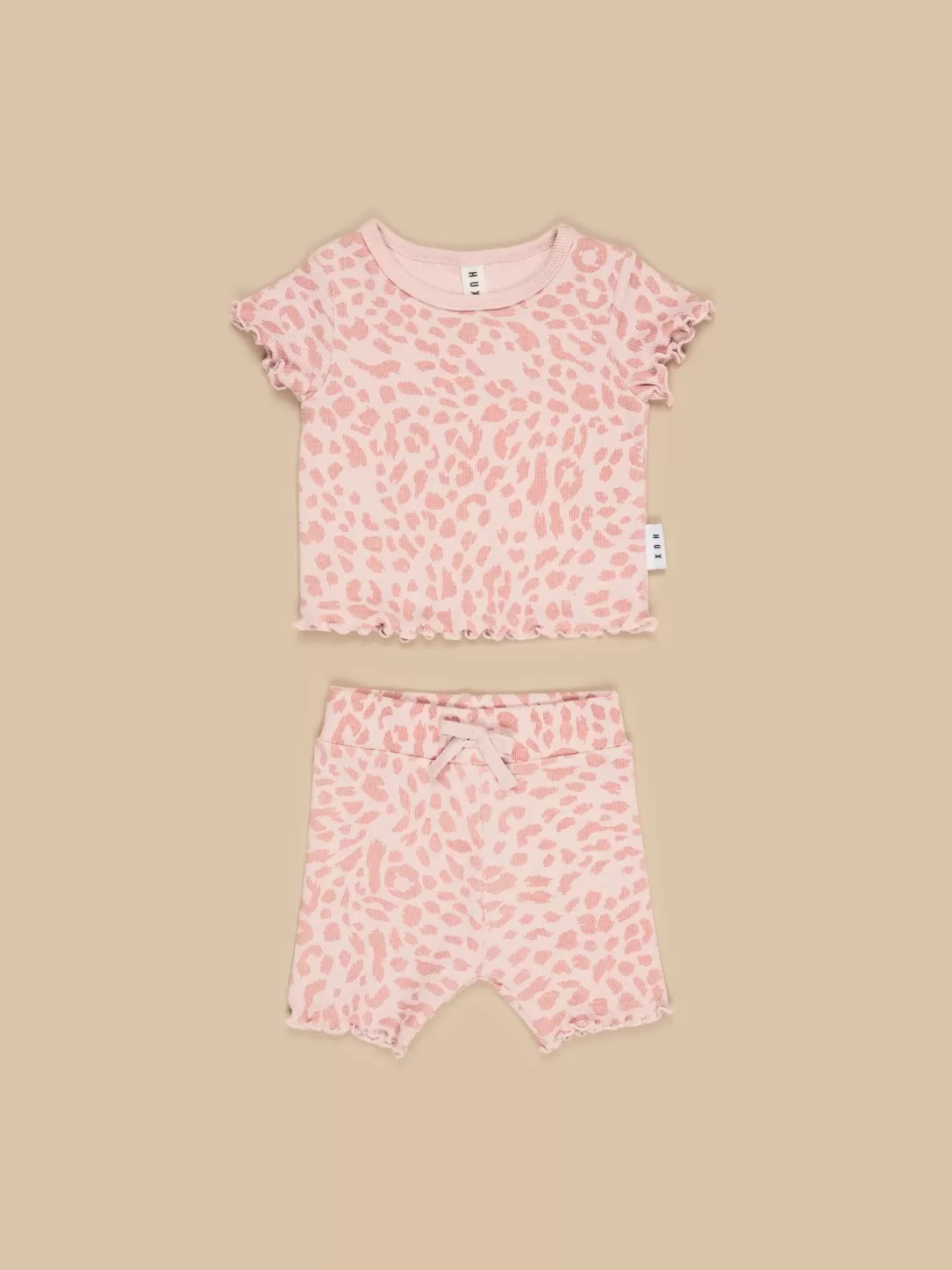 Animal Rib Tee And Short Set<Huxbaby Fashion