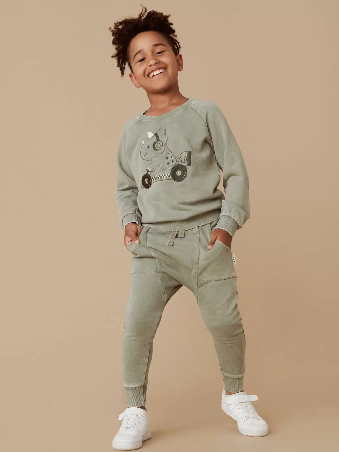 Dino Racer Sweatshirt<Huxbaby Shop