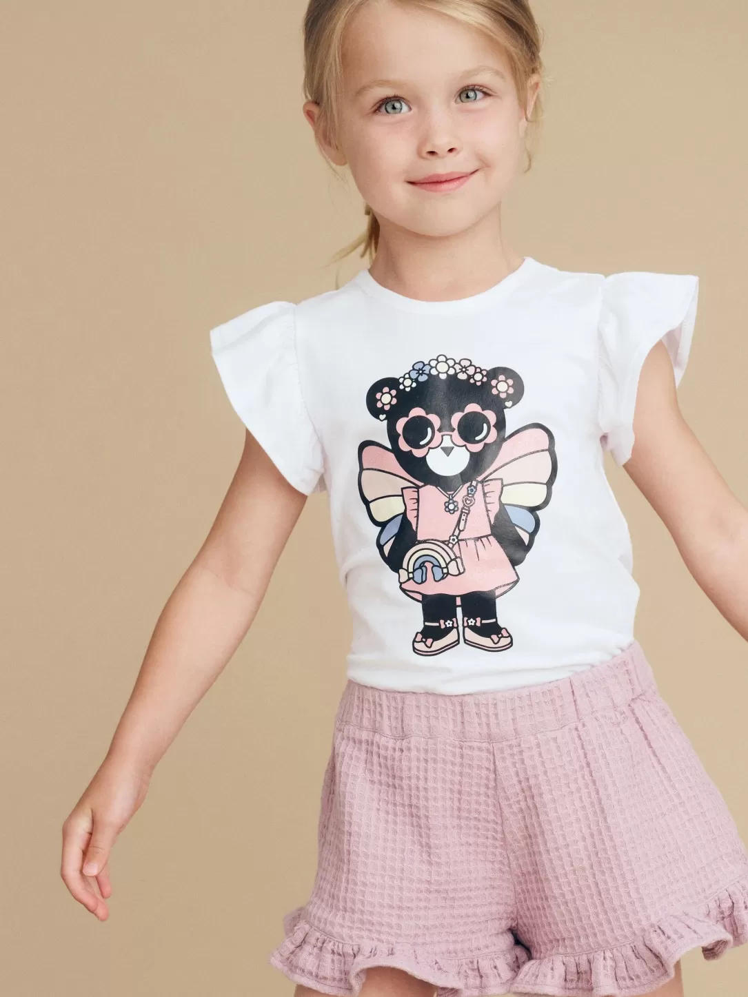 Fairy Bear Frill T-Shirt<Huxbaby New