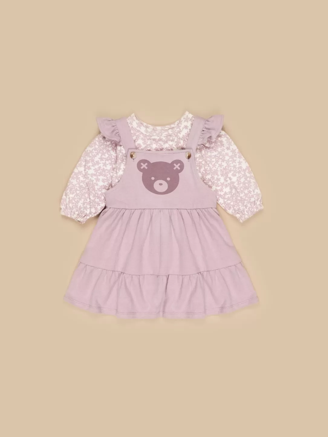 Floral Lilac Pinafore And Top Set<Huxbaby Clearance