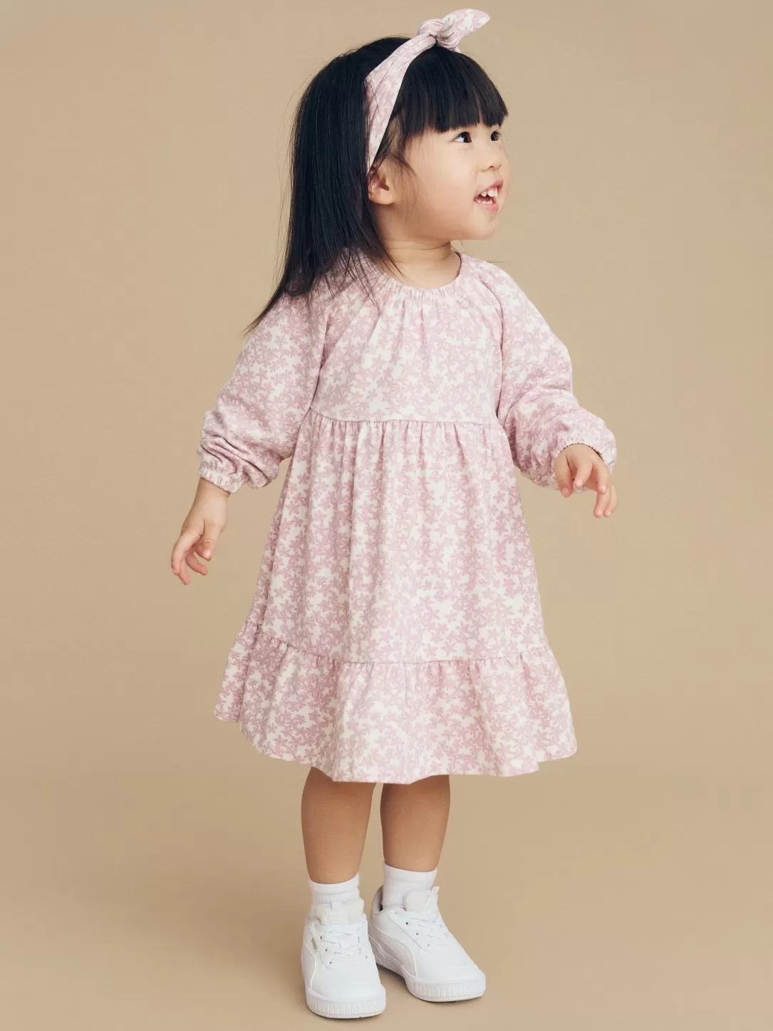 Floral Lilac Puff Sleeve Dress<Huxbaby Flash Sale