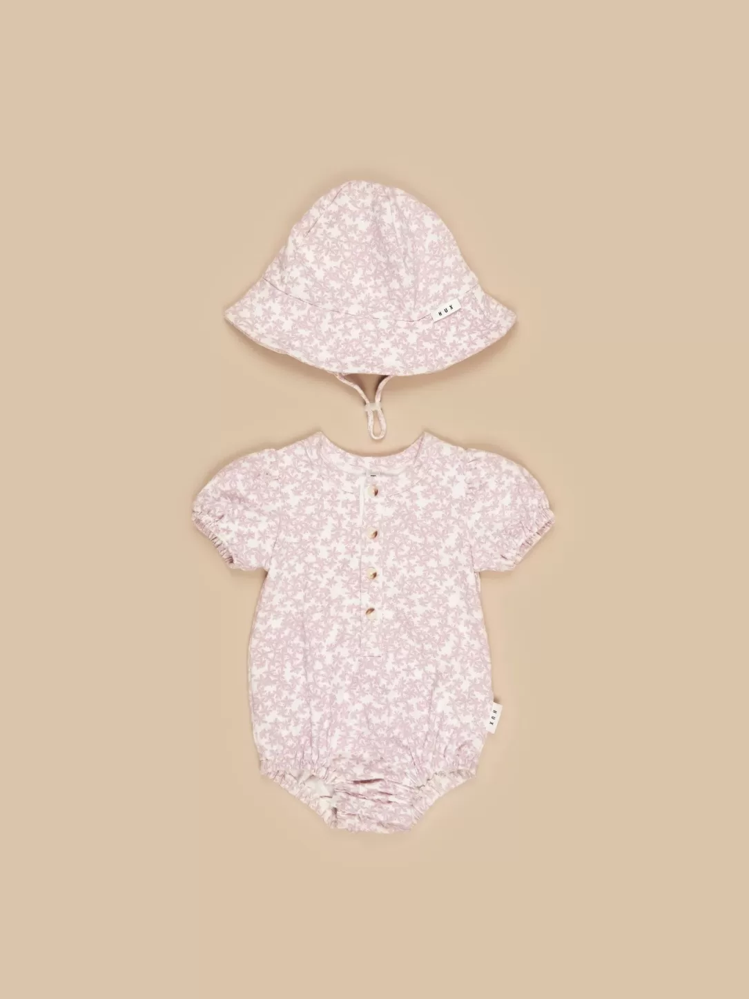 Floral Lilac Romper & Hat Set<Huxbaby New