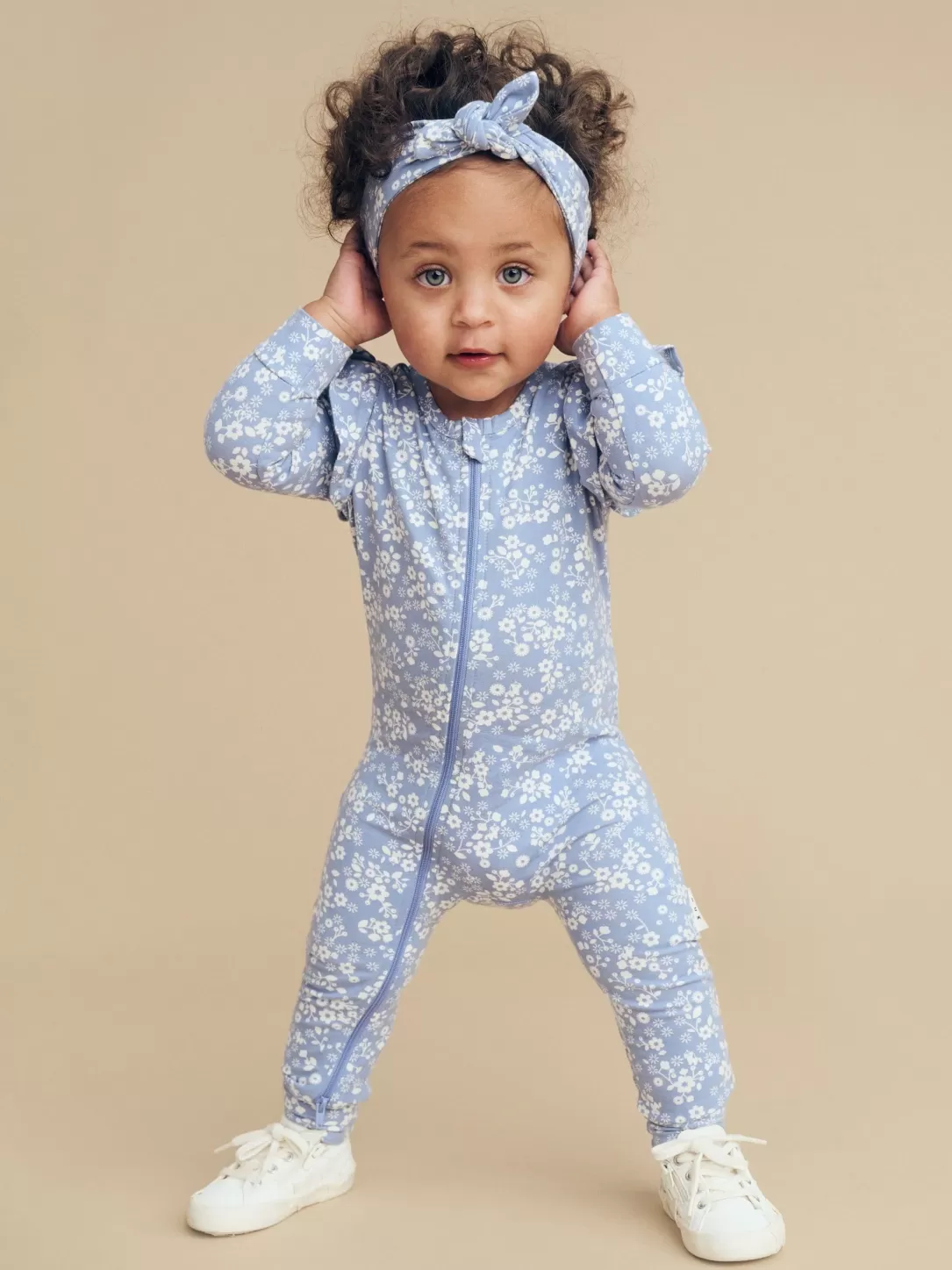 Floral Zip Romper<Huxbaby Cheap