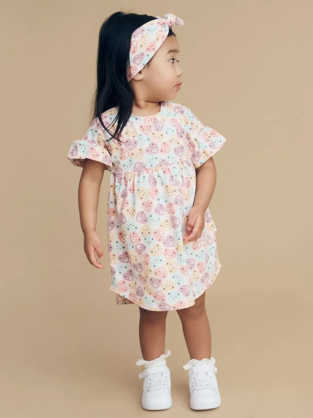 Heart Bear Frill Swirl Dress<Huxbaby Discount