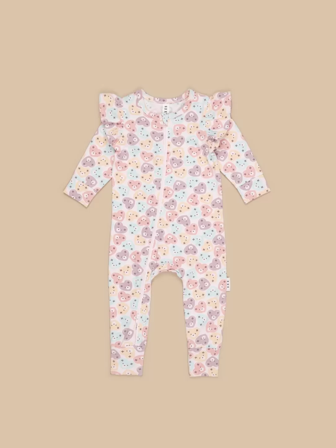 Heart Bear Zip Romper<Huxbaby Best