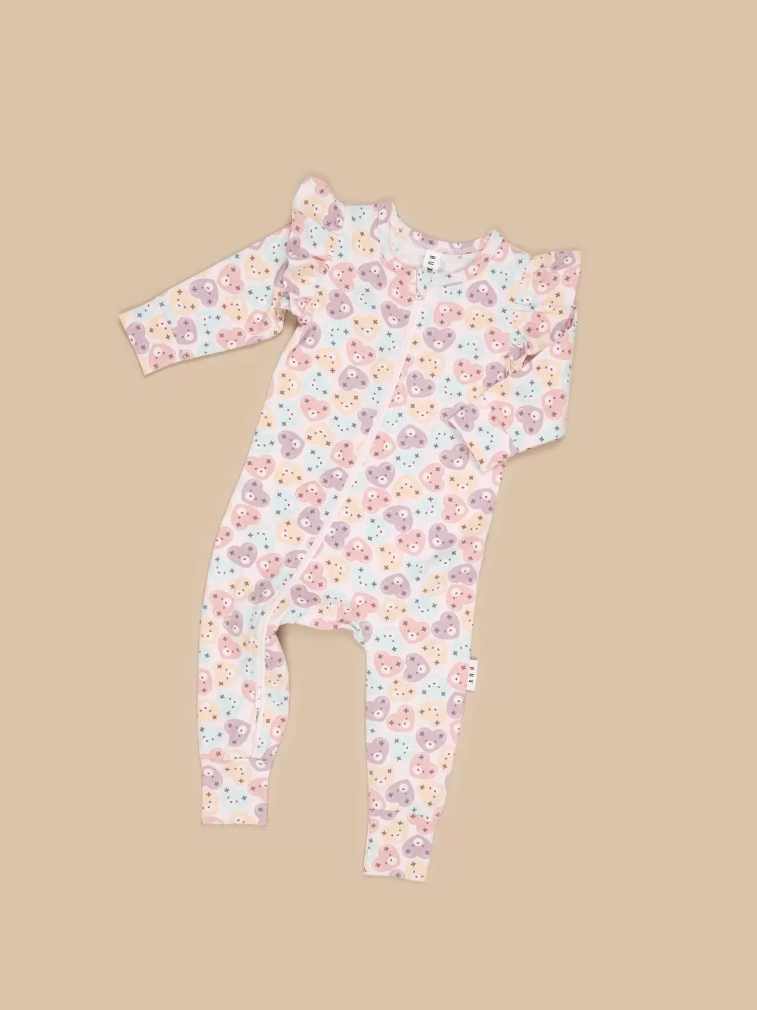 Heart Bear Zip Romper<Huxbaby Best