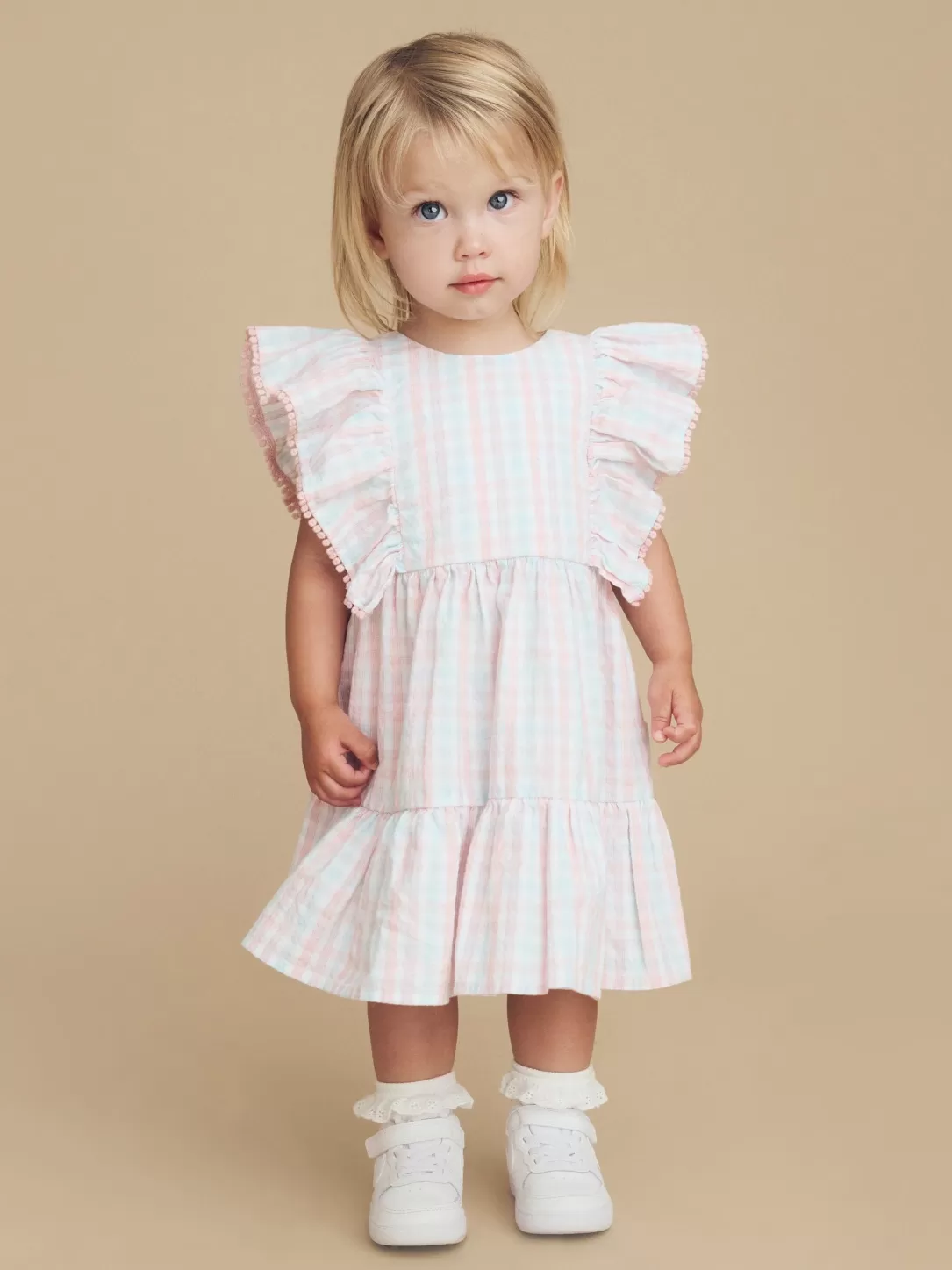 Jewel Check Dress<Huxbaby Best Sale