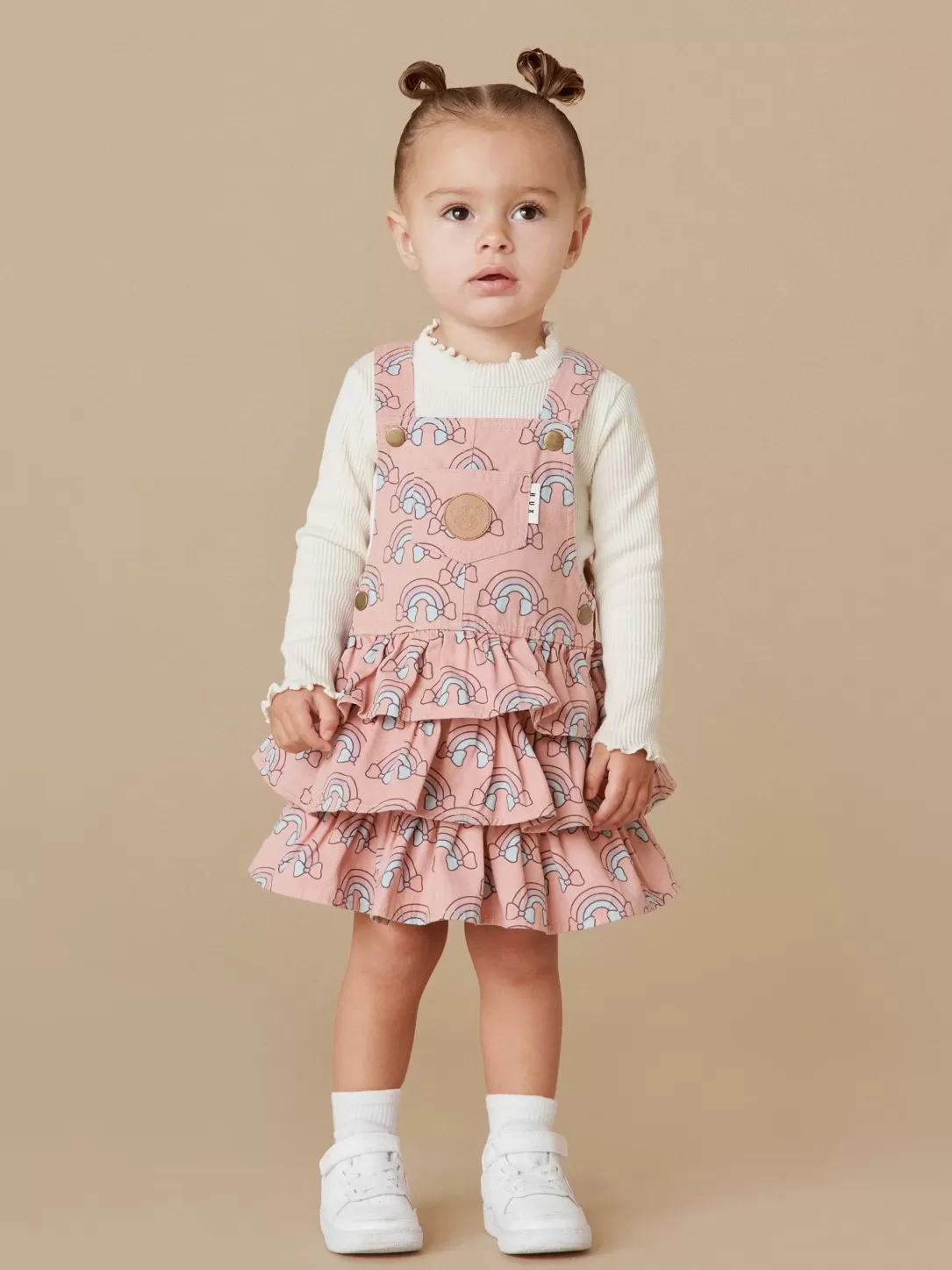 Rain Bow Overall Frill Dress<Huxbaby Sale