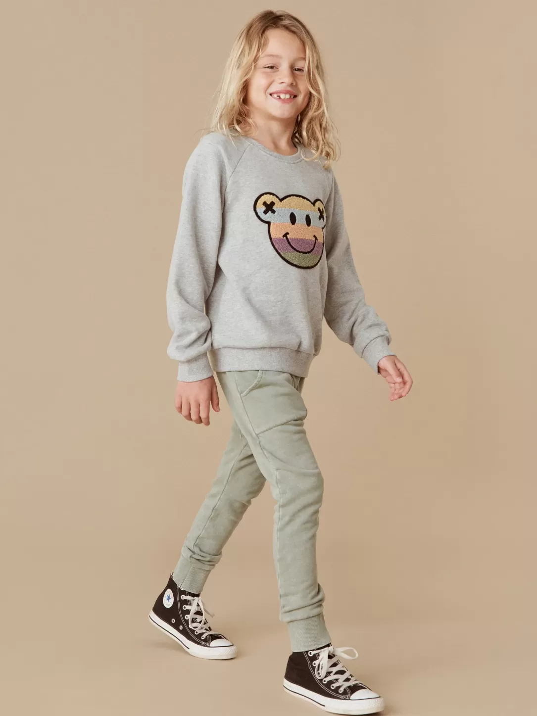 Rainbow Smile Bear Sweatshirt<Huxbaby Fashion